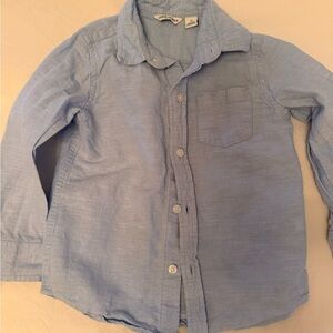 Janie and Jack Light Blue Linen-Blend Shirt